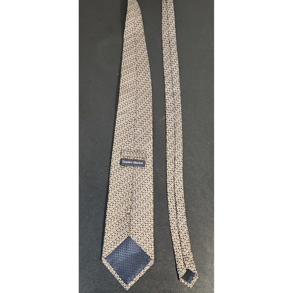 Stanley Blacker Men's Silk Tie Multicolor Geometric Diamond XL 59.5